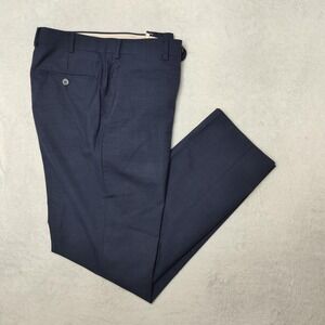 Suitsupply Pants Mens 34x30 Blue Slim Wool Vitale Barberis 120s Dress Slack Suit